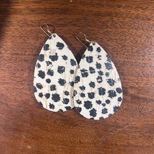 Nickel & Suede | Spotted Cork Teardrop Earrings